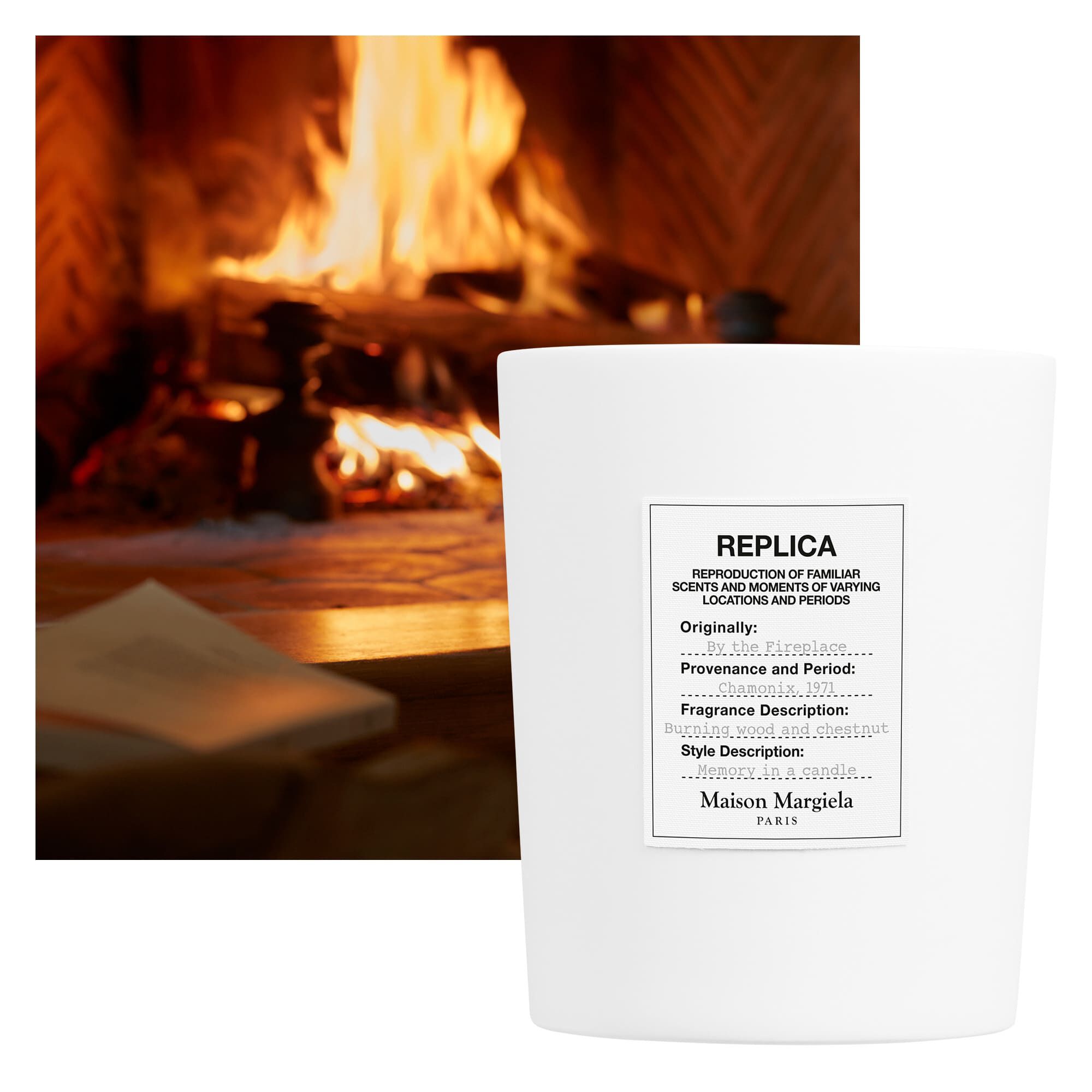 REPLICA By the Fireplace Ceramic Candle